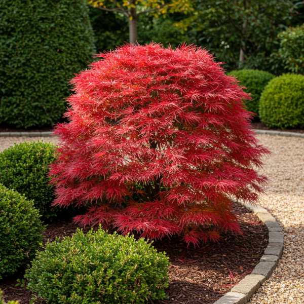 Terrassenpflanze - Japanischer Ahorn - Acer palmatum Shaina - Rot - 2 Pflanzen - Laubabwerfend