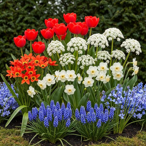 Blumenzwiebeln - Zwiebeln aus Holland - Verschiedene Farben - 125 Stück
