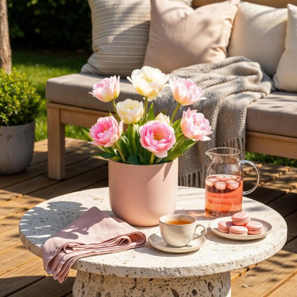 Blumenzwiebeln - Tulpe 'Double Sensation' - Weiß und Rosa - 12 Stück - Zwiebelgröße 11/12