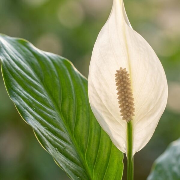 Spathiphyllum mit Korb Sofia natur