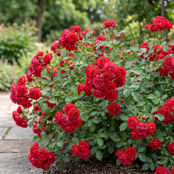41b1ff011c7e472abfc360dce1aa9eb14cb6ef2546f346569eb10b37a6a48a96.jpg Gartenrose - Rosa Rote Die Fee - Rose - Winterhart - Rot