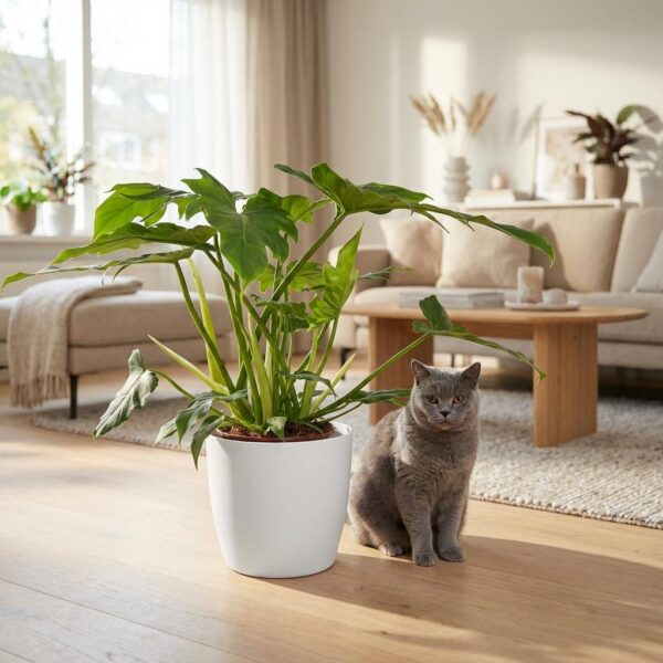 Philodendron - Philodendron Lacerum - Grün - Pflegeleicht - mit Potter White