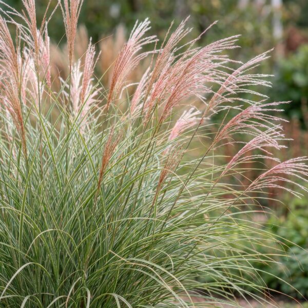 Miscanthus sin. Morning Light – Pampasgras – mit Rispen – silberfarben – 6 Pflanzen