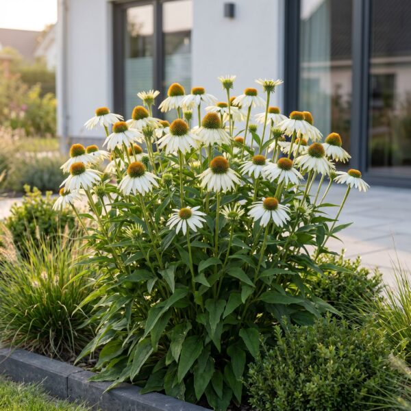 Echinacea purp. Alba – Sonnenhut – Bienen- und Schmetterlingsmagnet – Weiß – 6 Pflanzen