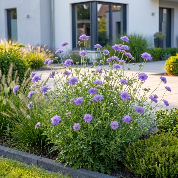 Scabiosa, Sorte „Butterfly Blue“ – Taubenkraut – Bienen- und Schmetterlingslockpflanzen – Violett