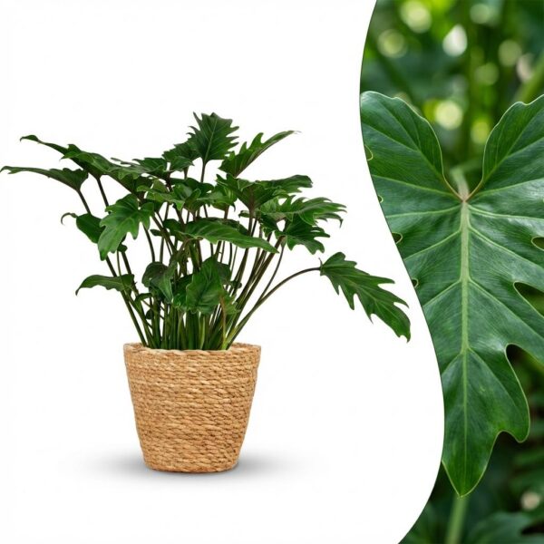 Philodendron - Philodendron Xanadu - Grün - Pflegeleicht - mit Korb