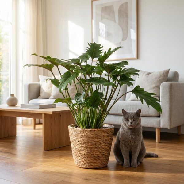 Philodendron - Philodendron Xanadu - Grün - Pflegeleicht - mit Korb