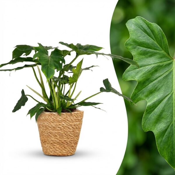 Philodendron - Philodendron Lacerum - Grün - Pflegeleicht - mit Korb