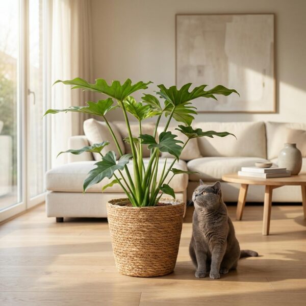 Philodendron - Philodendron Lacerum - Grün - Pflegeleicht - mit Korb