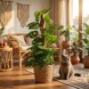 Monkey Mask - Monstera Andansonii Moss Stick - Grün - Pflegeleicht - mit Korb