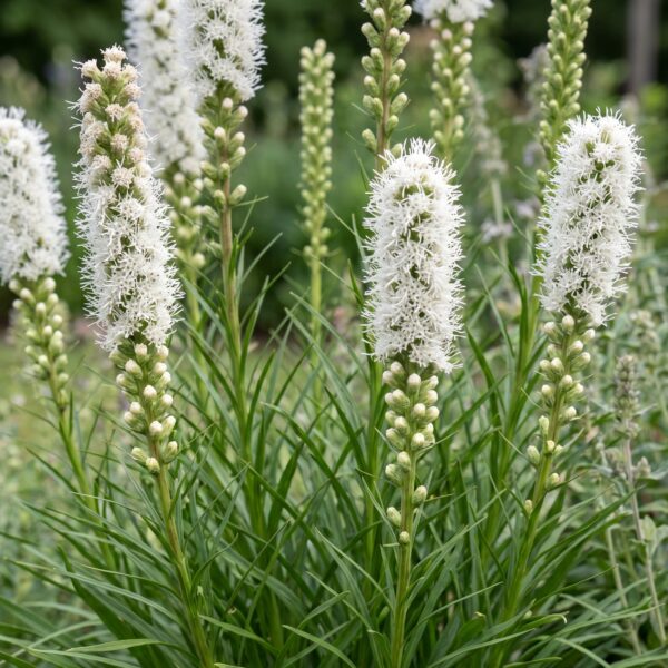 dcf0e3200c4441979e7e83ce674e324bb8ca4bc184484a6b9e829bee24dfd31e.jpg Liatris spicata Alba – Lampenkraut – Bienen- und Schmetterlingsmagnet – Weiß – 12 Pflanzen