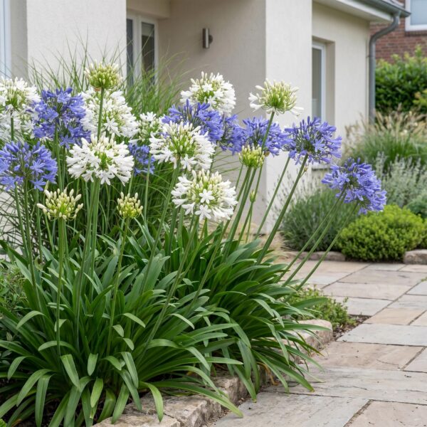 5301a0d938d84520a4015b159e9ac1570649549064a74aecbe106e8d5ac19714.jpg Agapanthus Duo – Afrikanische Lilie – Bienen- und Schmetterlingsmagnet – Blau – Weiß – 24 Pflanzen
