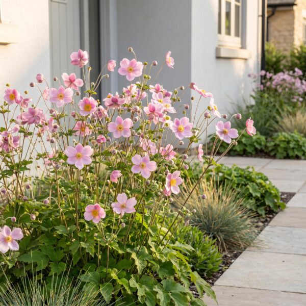 Anemone hup. Splendens – Herbst-Anemone – Schatten – Dunkelrosa