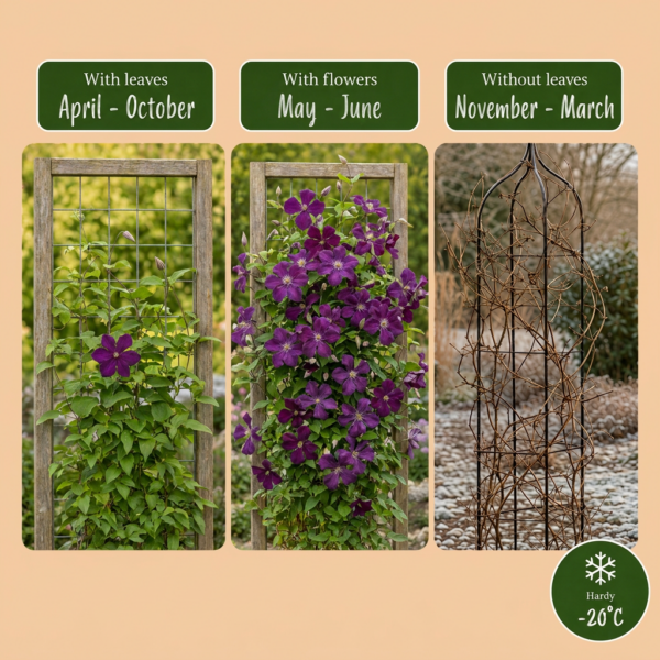 e531820d85124a588acb27e2a086da06e0e0588273f041dab1a7555f629c68b1.png Clematis Viticella Polish Spirit – Waldrebe – Violett – Kletterpflanze