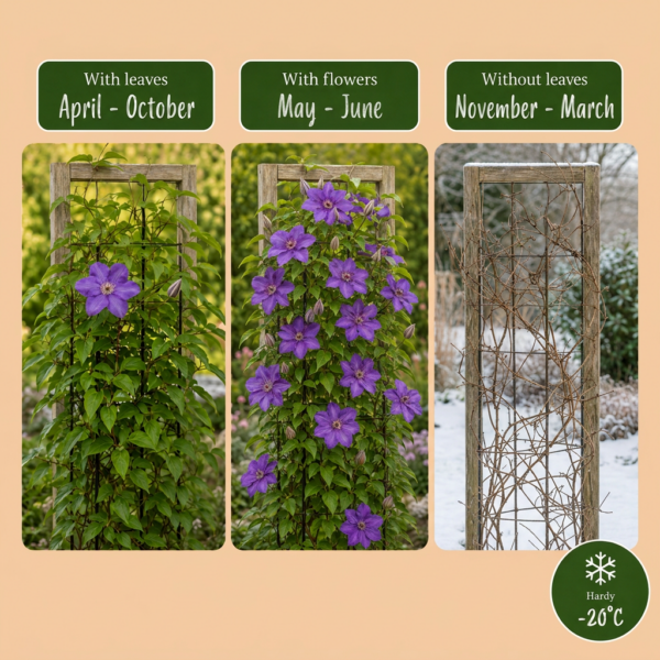 Clematis „The President“ – Waldrebe „The President“ – Violett – Kletterpflanze